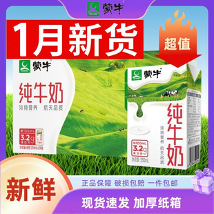 全脂整箱送礼营养早餐 经典 1月产蒙牛纯牛奶24盒 250ml正品