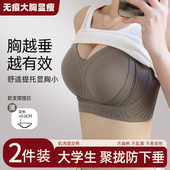 无痕大胸显小内衣女提拉聚拢防下垂收副乳调整型固定杯文胸罩薄款