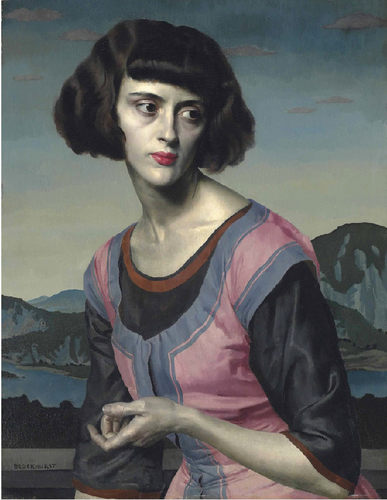 M680【英国】（Gerald Leslie Brockhurst）肖像油画素描版画图库