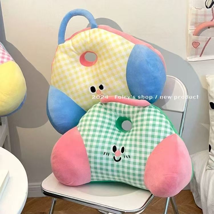 多巴胺条纹腰靠办公室坐