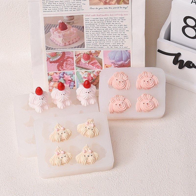 创意趣味仿真曲奇奶油小狗饼干翻糖滴胶黏土硅胶模具