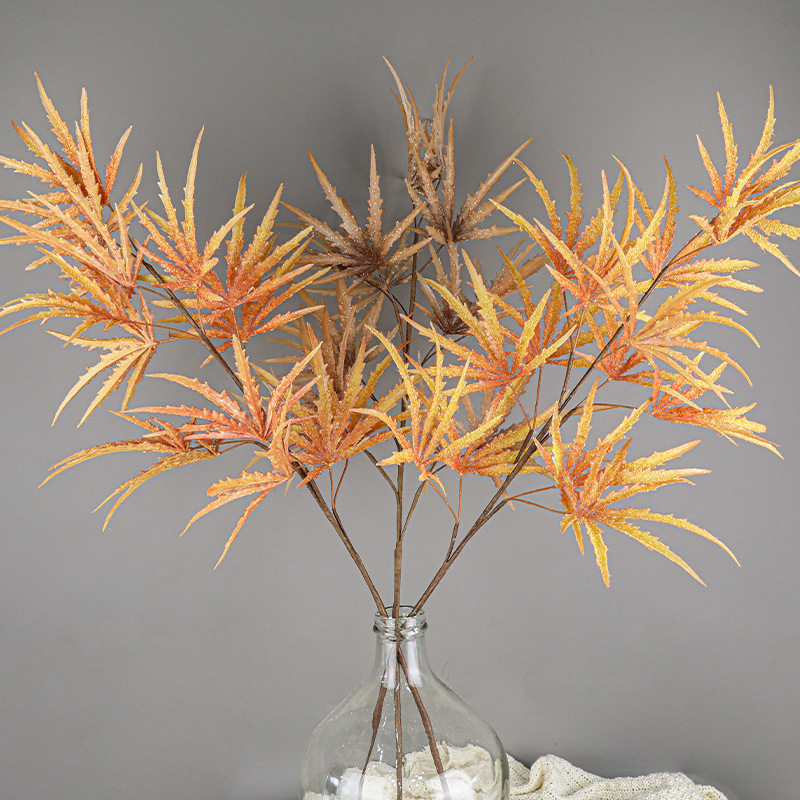 厂家仿真植绒鸡爪枫叶大