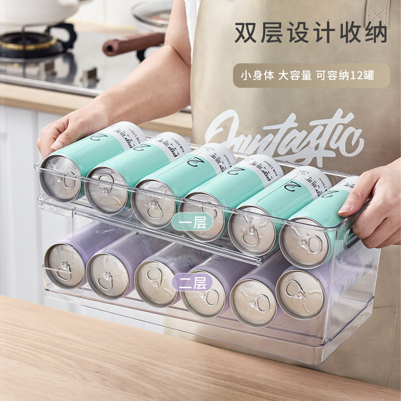PET双层自动滚落饮料盒啤