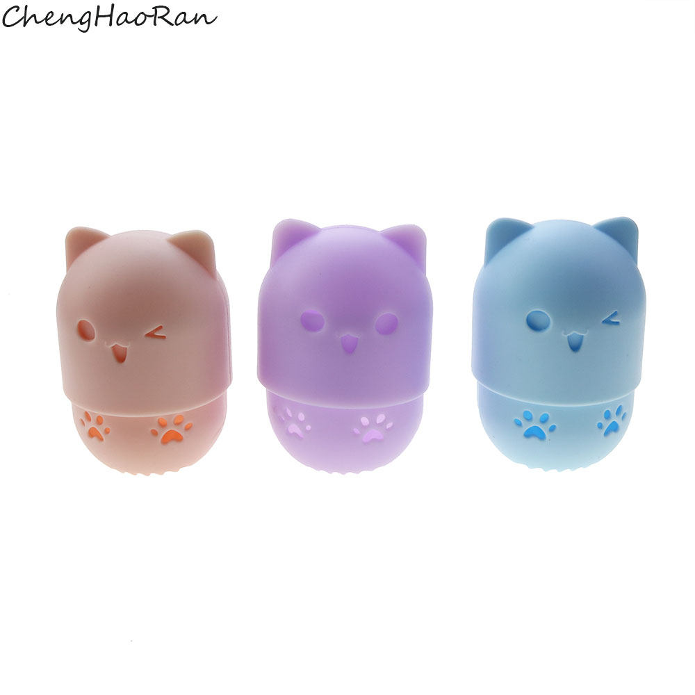 便携美妆蛋硅胶保护套旅行喵粉扑防尘蛋壳海绵蛋硅胶收纳盒架