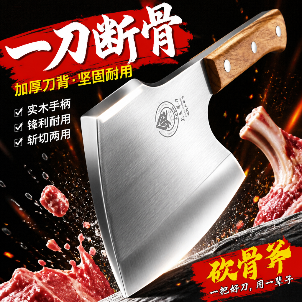 加厚砍骨头专用刀家用坎大骨头