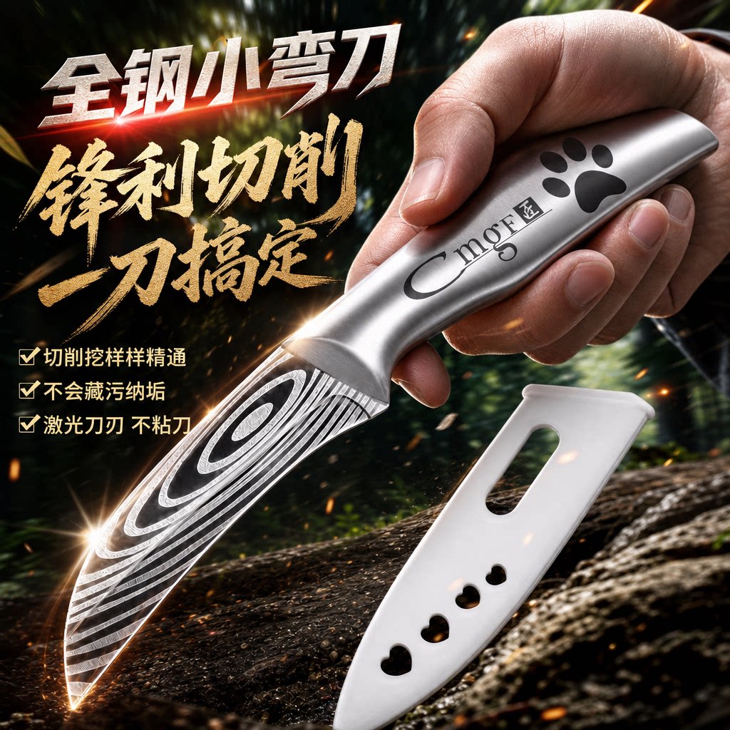 不锈钢小弯刀水果刀家用
