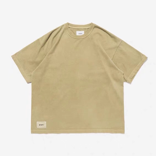 日系潮牌WTAPS SIGN-OD LS 重磅宽松圆领休闲复古水洗短袖T恤