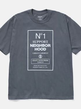 日系潮流NBHD字母三色短袖N1宽松男女上衣