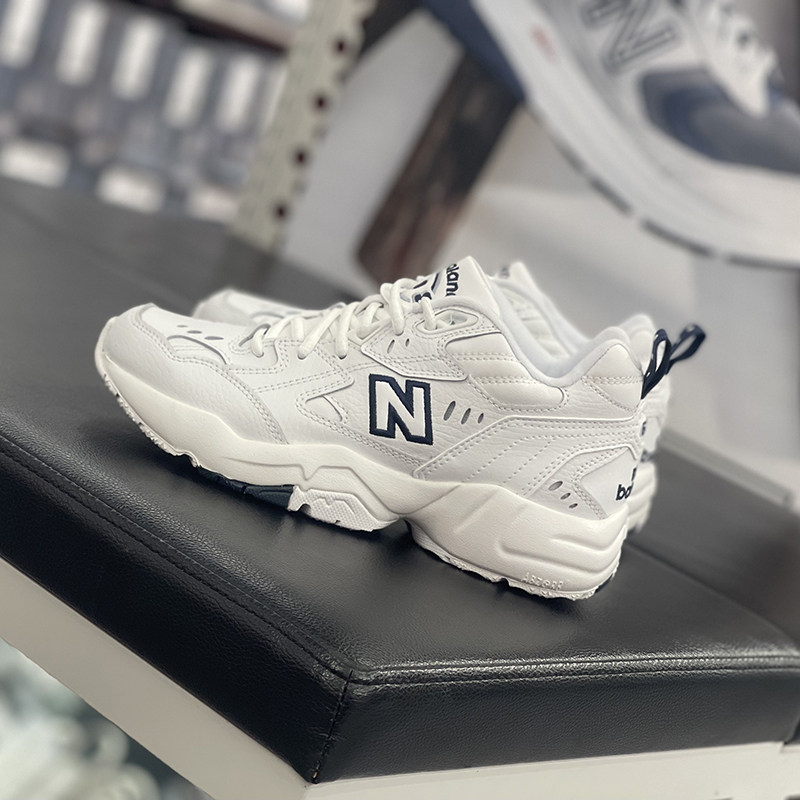 NEW BALANCE/NB iu同款女子低帮增高复古小白鞋休闲老爹鞋WX608WT