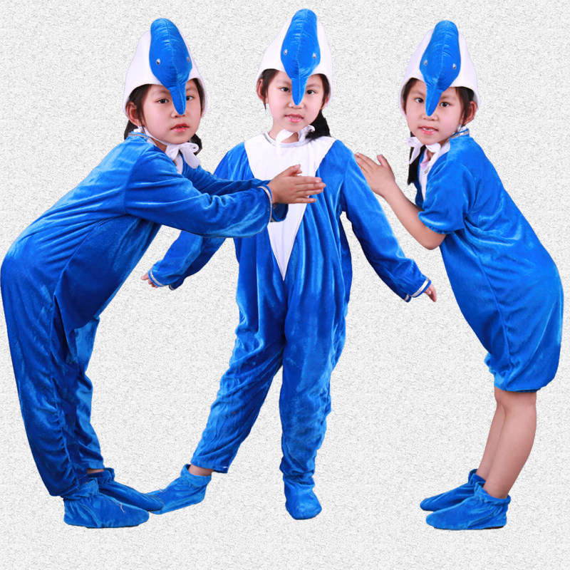 小荷风采我和小蓝鲸有个约会演出服儿童鲸鱼舞蹈演出服海豚表演服