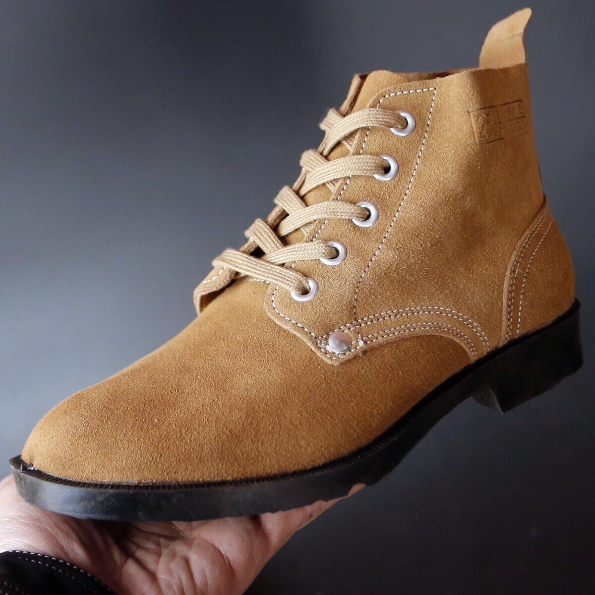3416模压工作男高帮牛皮工作鞋透气老式翻毛皮鞋大头鞋工地劳保鞋