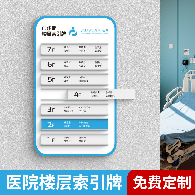 医院楼层索引牌可更换铝合金定制学校指引牌写字楼指示牌指引牌电