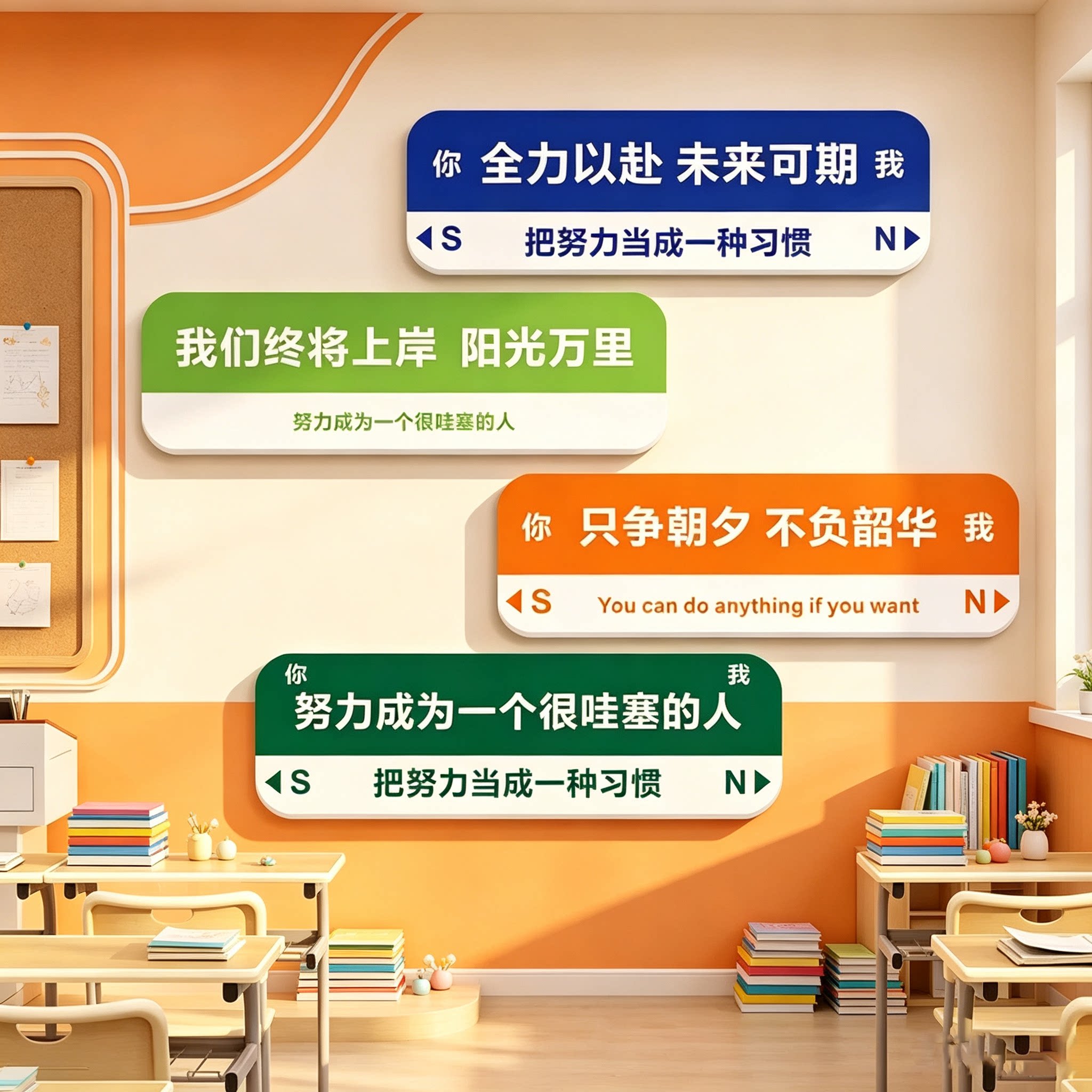 班级门牌定制教室装饰文化墙贴进入此门只谈学习学生励志标语挂牌