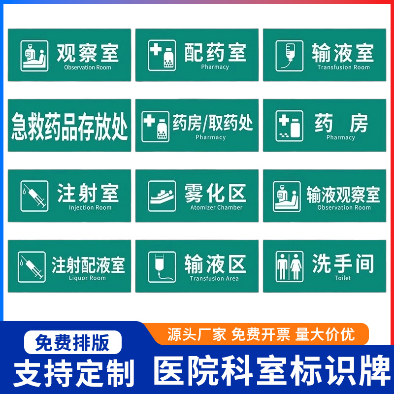 医院标牌观察室治疗室处置室标识