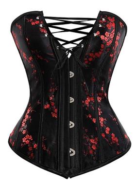 Corset Lingerie For Women Floral Jacquard Overbust Corset Wa