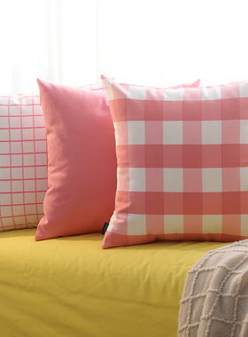 sofa pillow pillow backrest cotton cushion cover plaid pillo