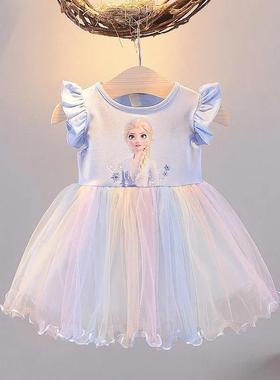 Summer Girls Dress for Children Frozen Elsa Anna Princes新款