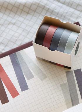5Rolls/box Solid Color Washi Tap无品牌/e Set Decorative Mask