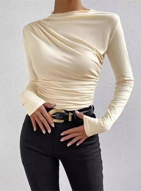 20249a9b7fd Bottom Shirt Long sleeved T-shirt Women's Top
