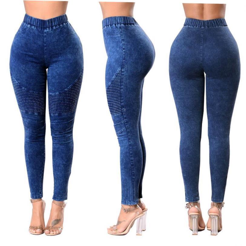 Ladies elastic slim jeans pants women higVf5FRWheh waist tro