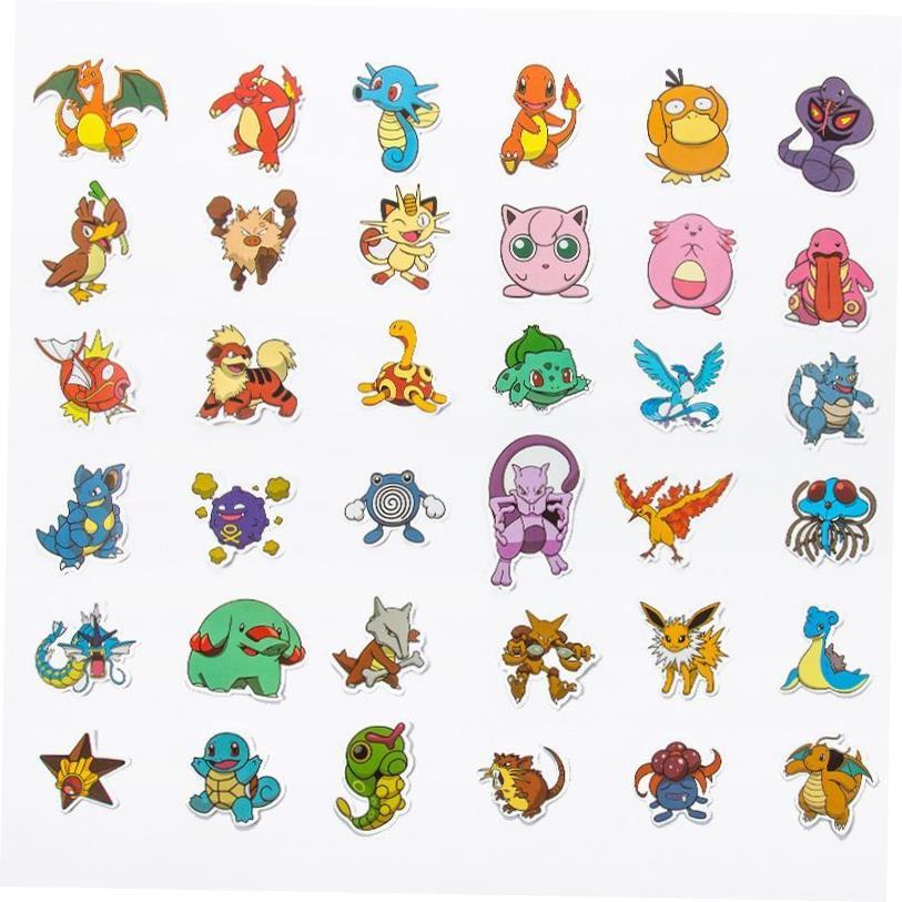 100Pcs Pokemon Stickers Kawaii Pikachu Skateboard Bicycle