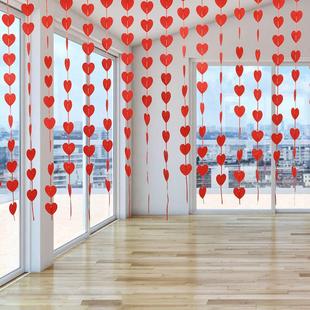 80 Red Hearts Felt Garland Valentines Day Red Heart Hanging