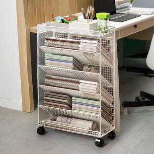 Small bookshelf next to the desk side gap book storage shelf
