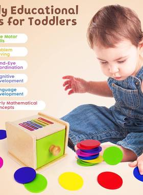 Color Sortng Wooden Drawer Box Toy Toddlers Montessor Toys