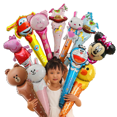 儿童卡通手持棒气球装饰玩具长棒