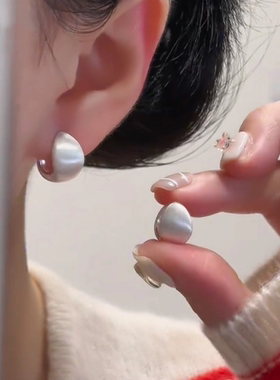 小众设计感轻奢拉丝金属水滴耳环女百搭耳钉时尚气质高级感耳饰潮