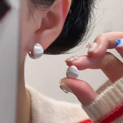 小众设计感轻奢拉丝金属水滴耳环