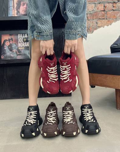 冬季新款广州真皮大棉八爪鱼老爹鞋防滑底保暖重工潮鞋保罗薇姿