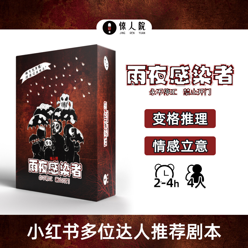 惊人院雨夜感染者4人角色扮演悬疑推理实体剧本杀团建聚会游戏-封面