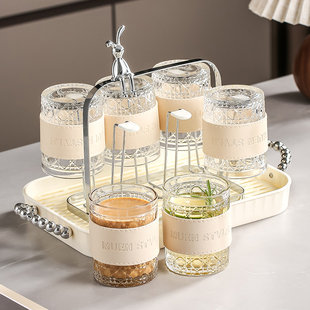 轻奢杯具套装家用喝水客厅玻璃杯乔迁新居结婚礼物杯子高级感水杯