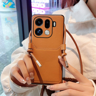 适用oppofindx9手机壳findx9pro保护套插卡包oppox9背带收纳卡槽PLJ110斜挎挂绳腕带支架PLG110全包镜头后壳