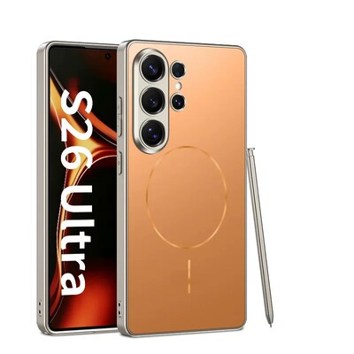 适用三星S26ultra手机壳sm-s9480保护套SamsungS电镀金属漆AG磨砂超薄硅胶magsafe磁吸无线充电全包防摔后壳