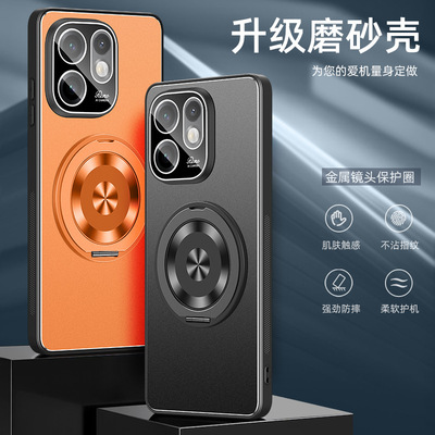 适用opporeno15手机壳新款reno15pro保护套金属磨砂0PP0REN015PR0镜头膜全包PLW110带支架PLV110铝合金后外壳