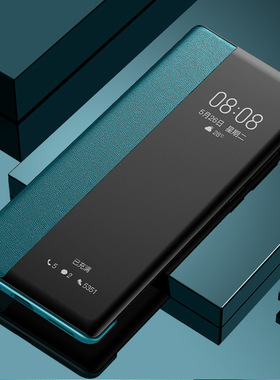 OPPORENO15手机壳REON15PRO透明视窗皮套REN015侧翻盖式PLW110双面全包OP带盖PLV110素皮质PLA110适用PKZ110