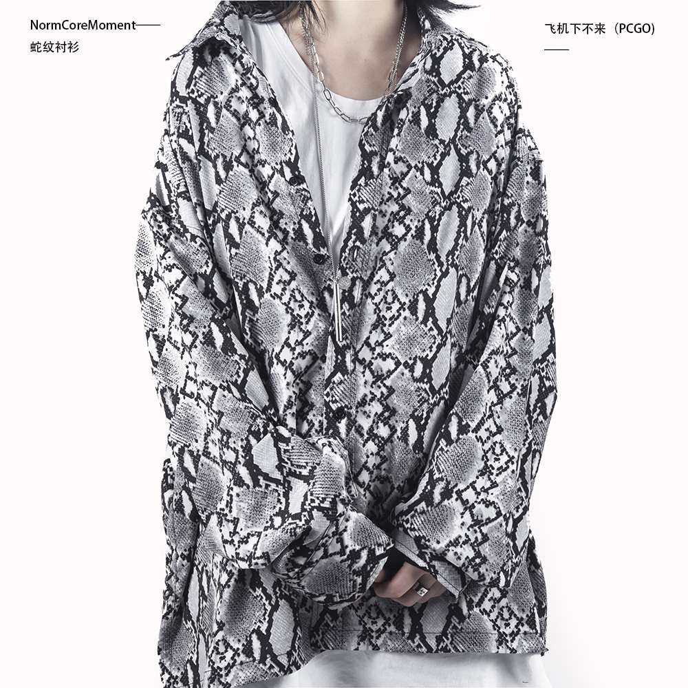 极简山本耀司风复古薄款蛇纹长袖衬衫男女情侣宽松|ruв категории Мужская одежда, рубашка - от Buy2taobao.com для оказания профессиональной услуги покупки агента Taobao