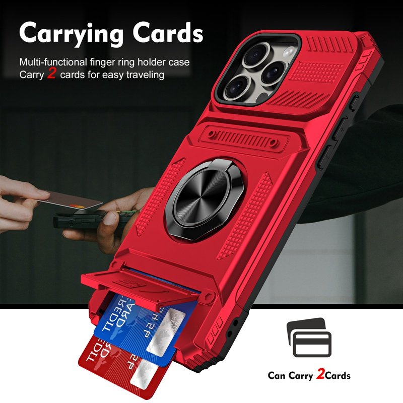 隐藏式卡包适用苹果17Air手机壳iPhone17pro指环扣支架16/15max车载磁吸充电14防摔防刮13欧美时尚12炫酷一体