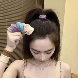 百搭橡皮筋扎头简约宽边高马尾发圈D3