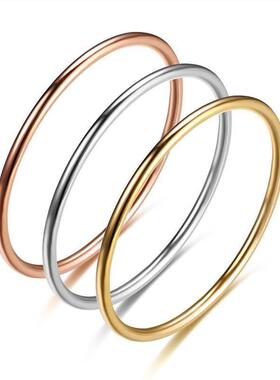 1m钛钢细戒女韩版简约素圈