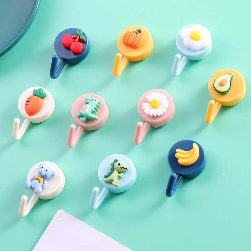 可爱卡通挂钩强力免打孔粘胶宿舍浴室厨房门后墙创意,收纳整理,挂门置物架,淘宝优惠券,粉丝福利购,淘宝优惠卷