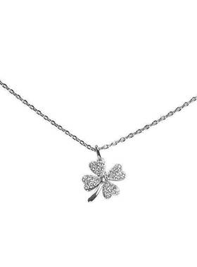 幸运4叶草项链女简约钛钢