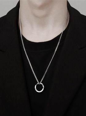莫比乌斯项链男款潮牌百搭感小众感2024男生链男士卫衣链D3