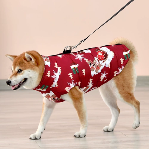 Собачья одежда зима в хлопковой одежде Шиба Ину Ке Фонд Фонд Средний и большой собачий хлопчатобумажная одежда теплые домашние животные осень и зимняя одежда