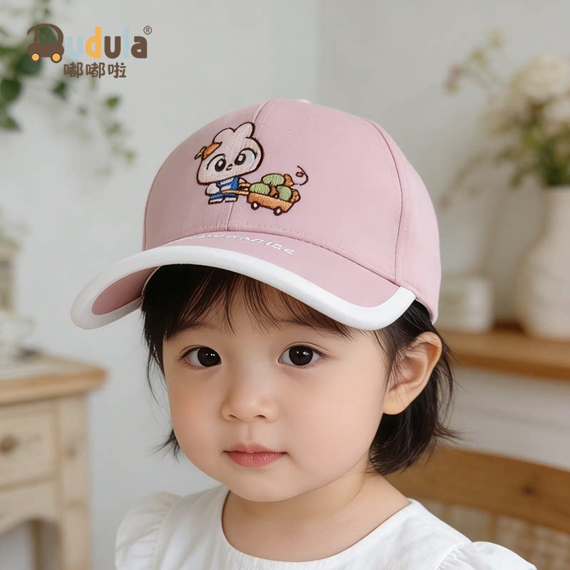 嘟嘟啦女宝宝棒球帽春秋季可爱鸭舌帽婴幼儿童遮太阳帽子防晒卡通