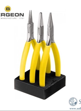 博格 BERGEON 2513 木制底座 套装3支装钳 手表维修工具 瑞士进口