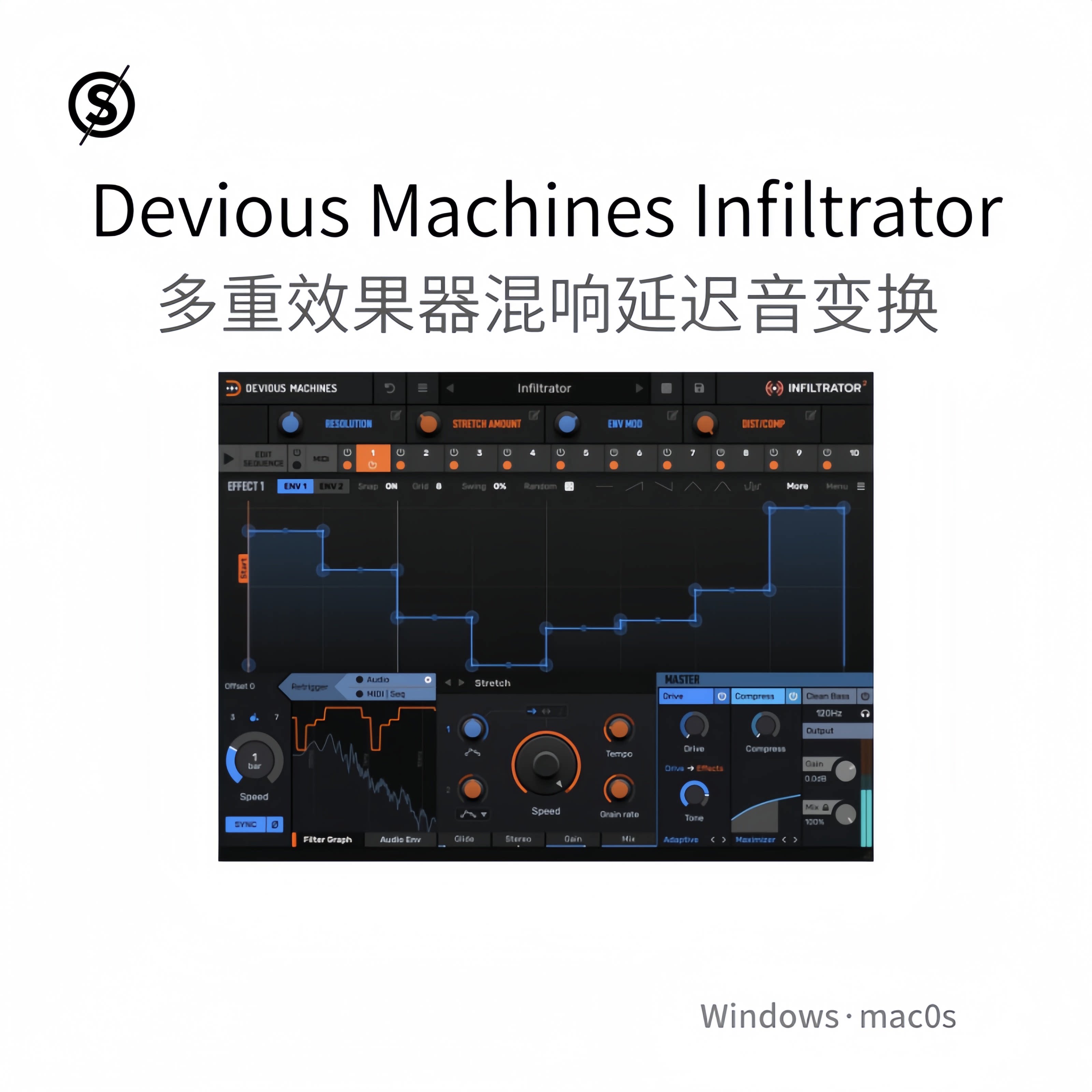 Devious Machines Infiltrator 多重效果器 混响 调制 延迟Pc/Mac