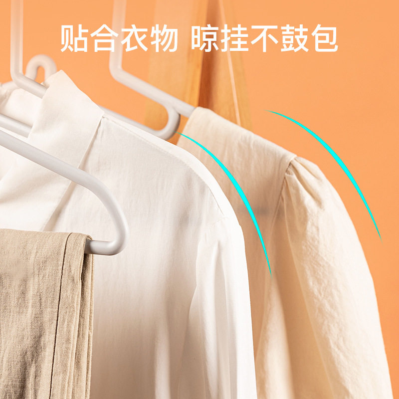 顺艺家用简约无痕衣架居家收纳多功能晾衣架塑料衣撑成人护领衣架